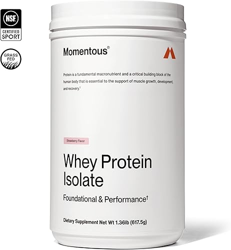 Miniatura 2 de Momentous Essential Proteína de Suero de Leche de Ganado Alimentado con Pasto en Polvo - 20 g de Proteína Aislada de Suero - Certificado NSF para