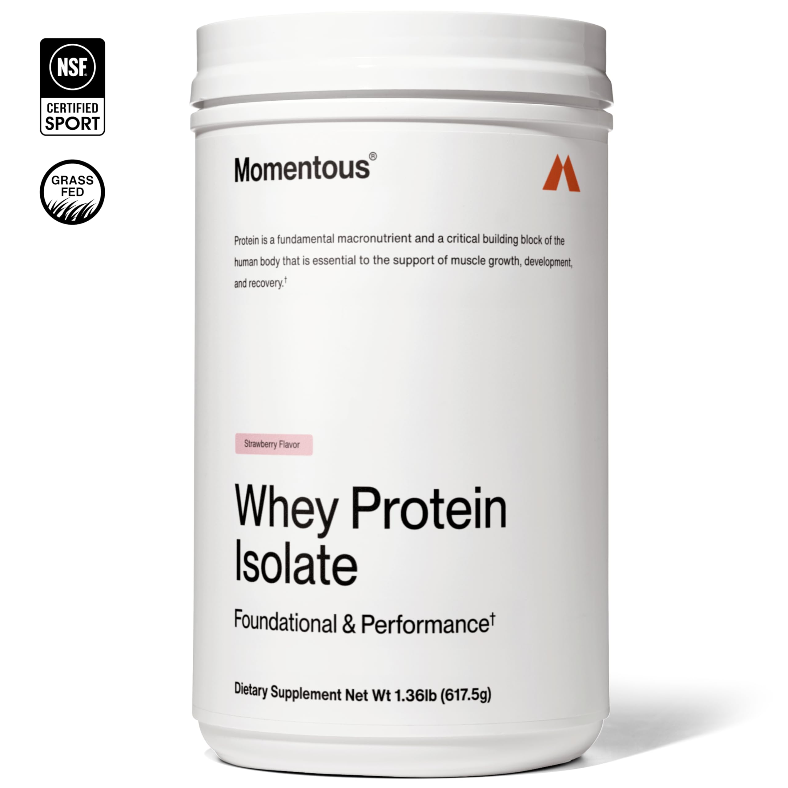 Momentous Grass-Fed Whey Protein Isolate Powder, 20g, Strawberry — Amazon image 2