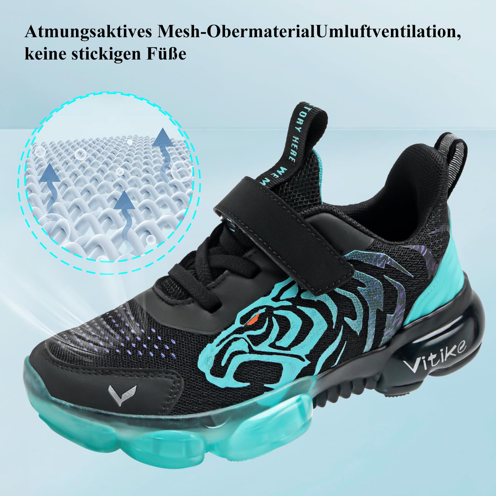 JMFCHI Zapatillas de deporte para niños, zapatillas de deporte para niños, zapatillas de interior y exterior, con cierre de velcro, transpirables, antideslizantes