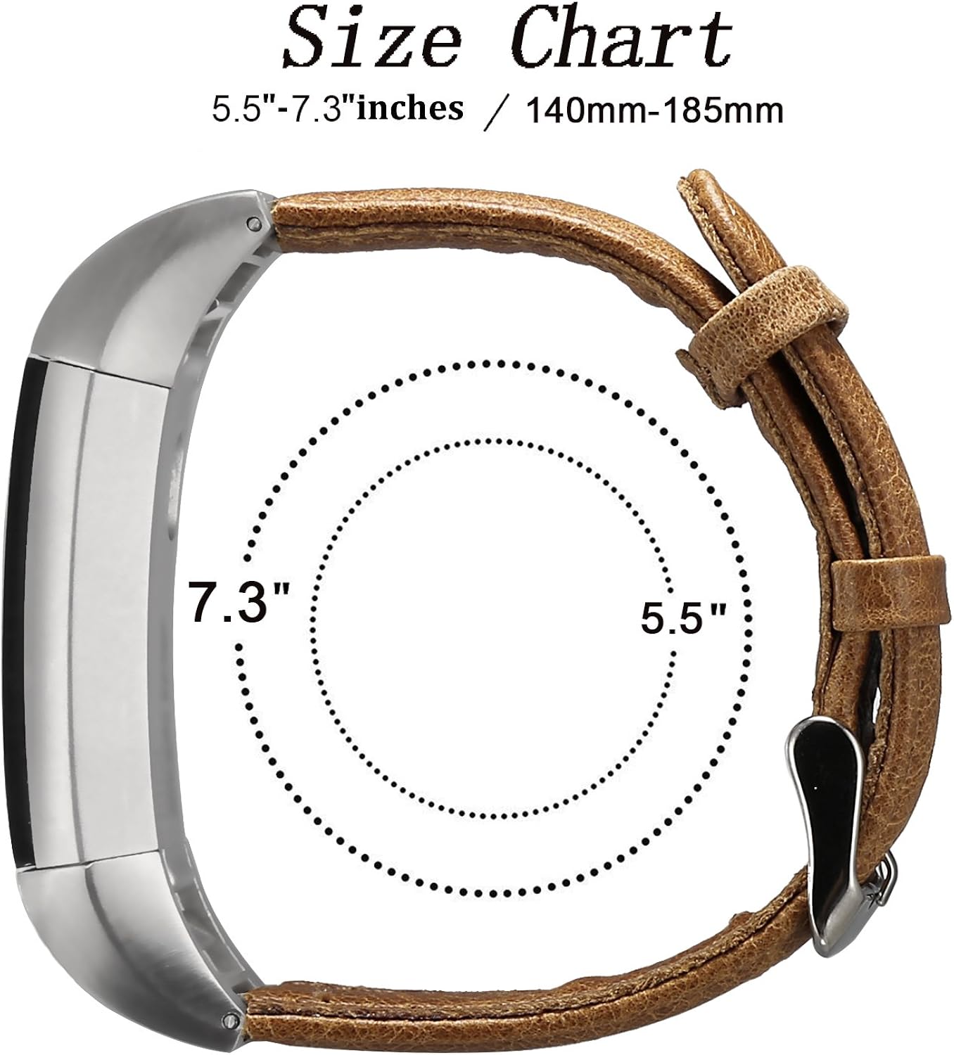 ESeekGo Band Compatible with Fitbit Alta/Alta HR/Fitbit Ace Band, Classic Retro Genuine Leather Strap with Metal Connector for Alta Fitness Tracker, Men and Women