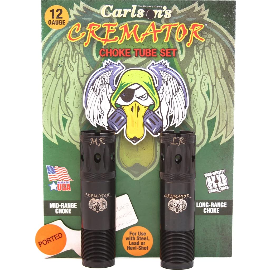 CARLSON’S Choke Tubes 12 Gauge for Remington [ 2 Pack | Mid Range & Long Range ] Blued Steel | Cremator Ported Waterfowl Choke Tube | Made in USA