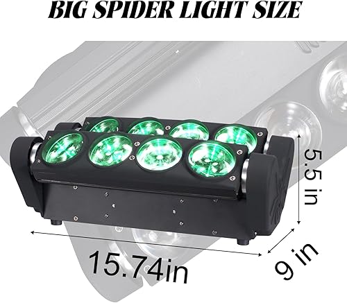 Miniatura 6 de Luz de cabeza móvil LED RGBW 4 en 1 de 8 x 15 W, luz de escenario portátil, haz de fiesta estroboscópico para DJ, iluminación DMX 512 y activado por