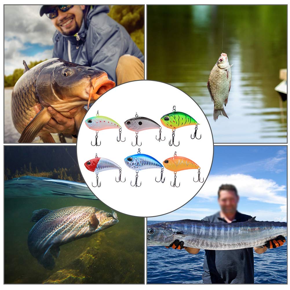 Señuelos de Pesca Blandos, 6PCSration Plástico Construido en Bola de Acero Cebo Artificial Realista Señuelo de Pesca Accesorio Swimbait for Señuelos de Agua Dulce y Salada Agua Salada