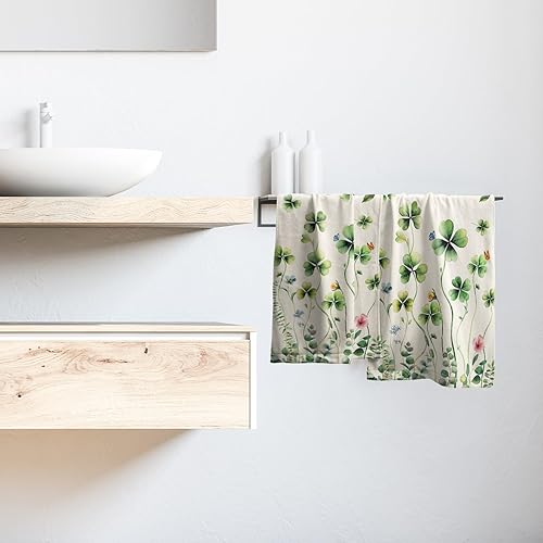 Vista 390 de Giwawa Juego de 2 toallas de mano de hojas marrones, toallas de baño bohemias suaves y delgadas, altamente absorbentes, decorativas, para cocina