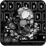 Easy to download Cool Black Rose Skull Keyboard Theme