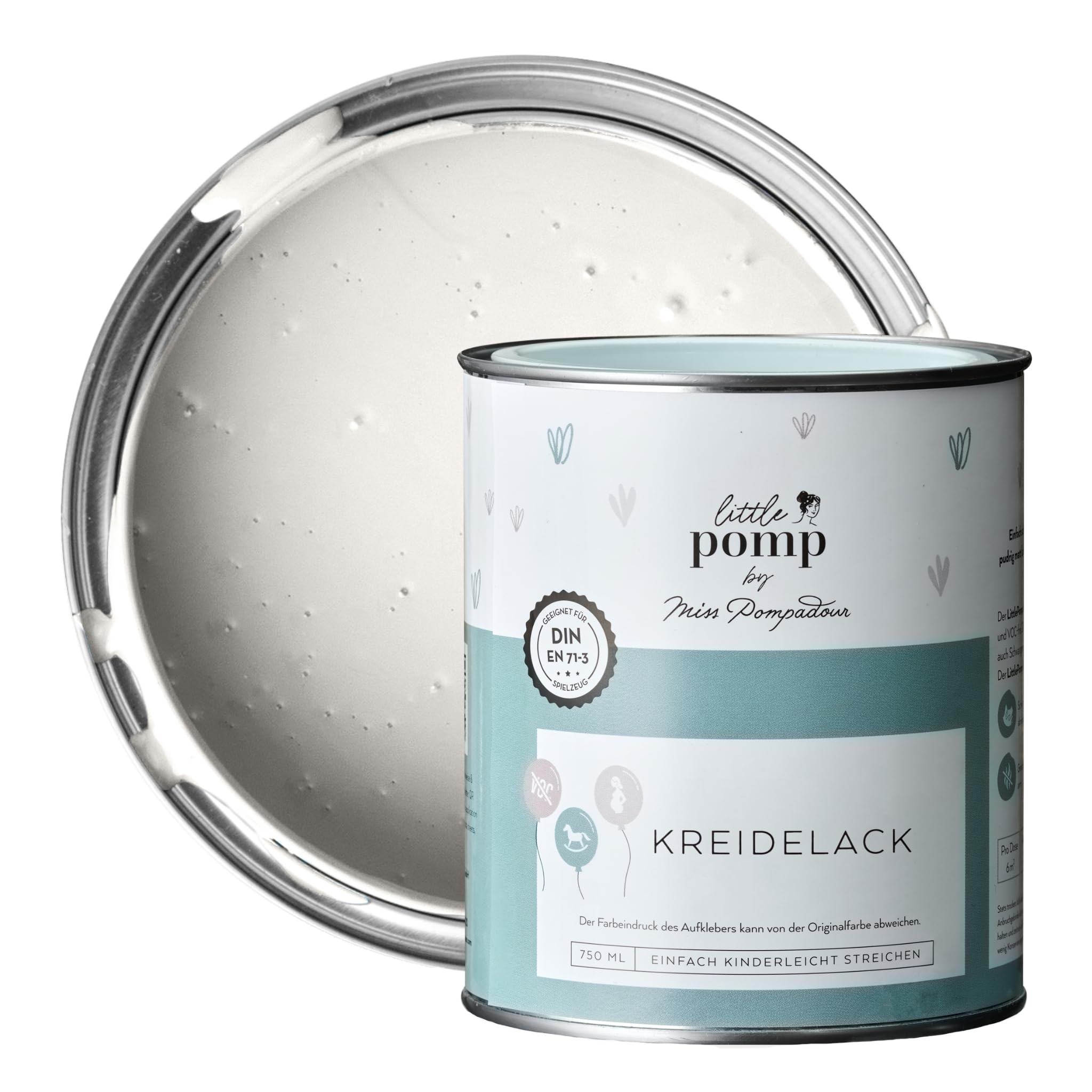 MissPompadour Kreidelack für Möbel Weiß & Treu 750 ml, wasserbasiert