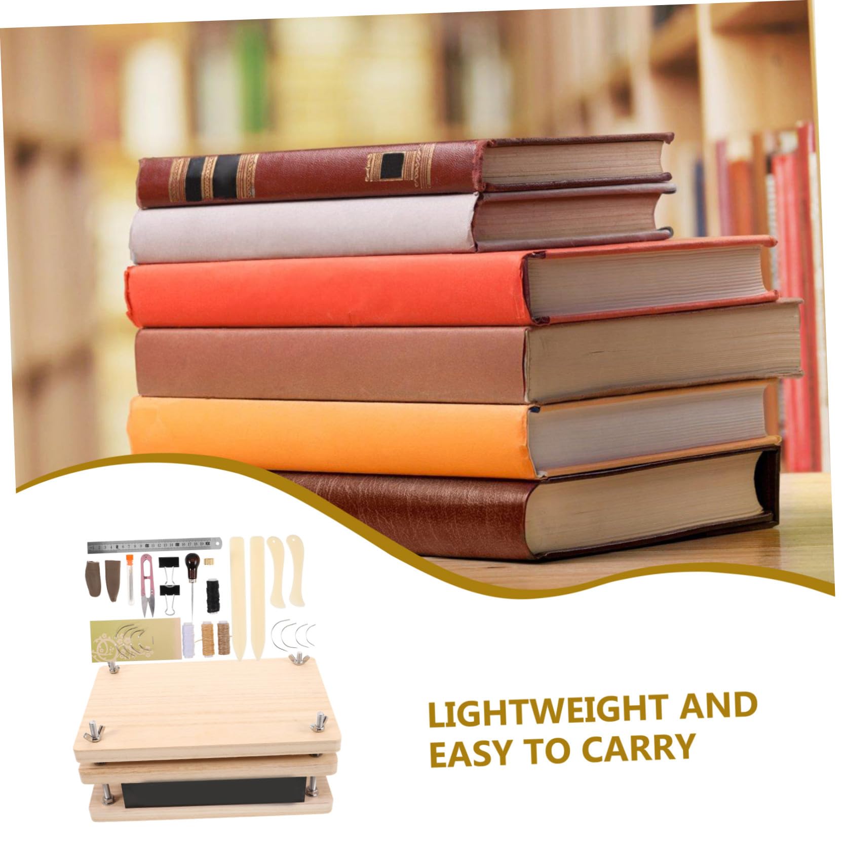 Homoyoyo Encuadernación De Libros Madera Para Principiantes Kit Completo Para Hacer Libros Repararlos y Hacer Manualidades Papel Prensa De Encuadernación De Madera
