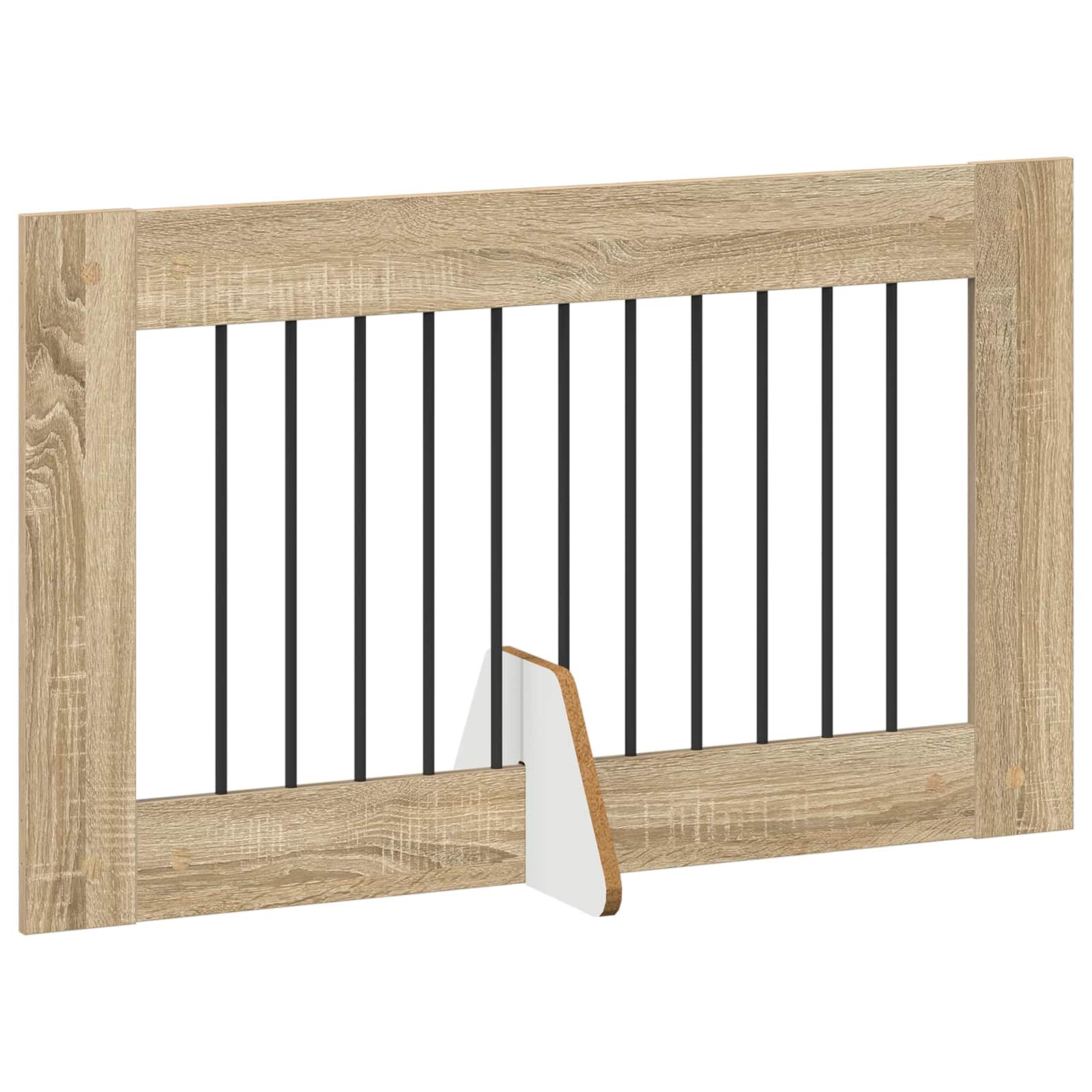 Portería para perros de 6 piezas con soporte de roble Sonoma 100 x 60 cm, plegable, modular ampliable para interior y exterior, caño seguro, protección y cierre para perros y cachorros