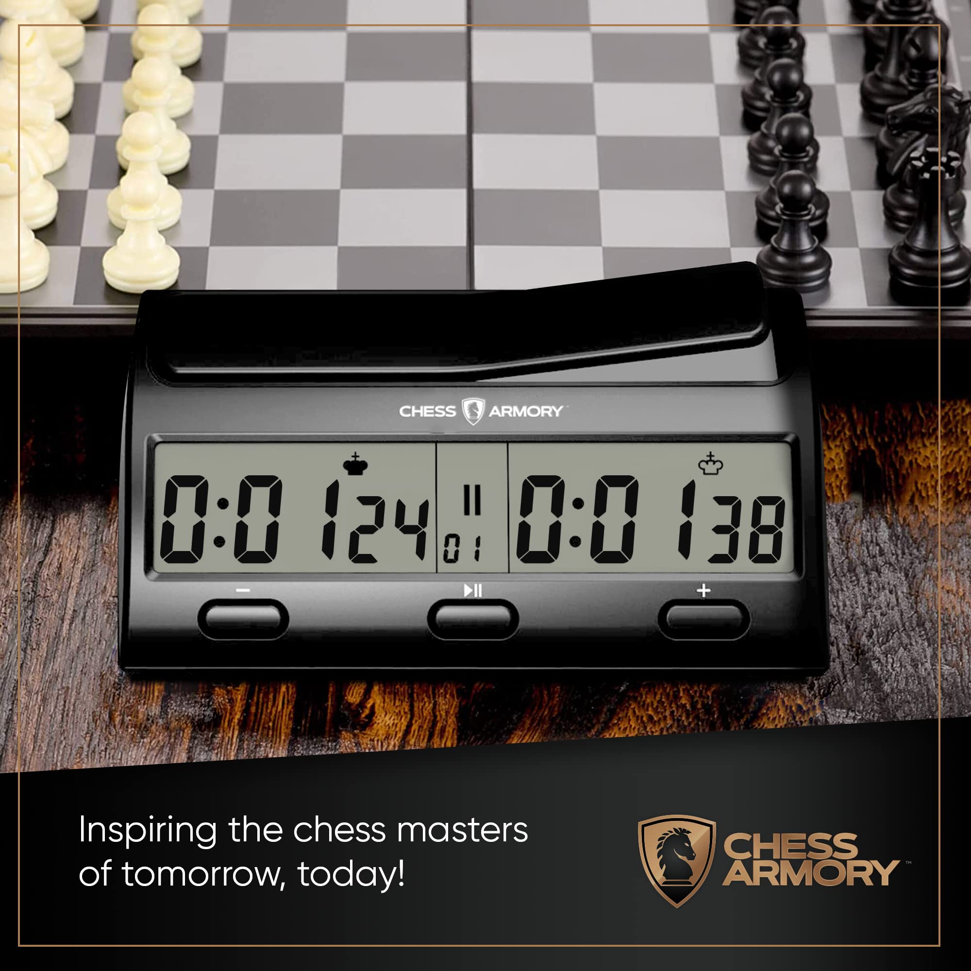 Chess Armory Advanced Digital Chess Clock Portable Timer with