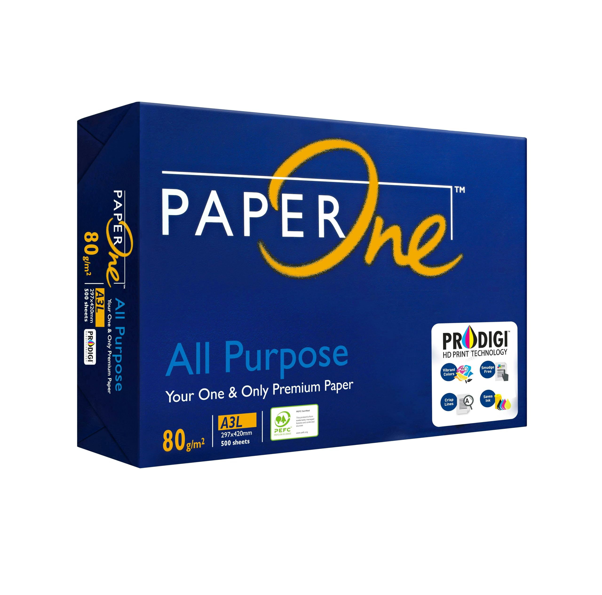 PaperOne™ All Purpose Premium Copy Paper, 80 GSM, A3 Size, 500 sheets ream