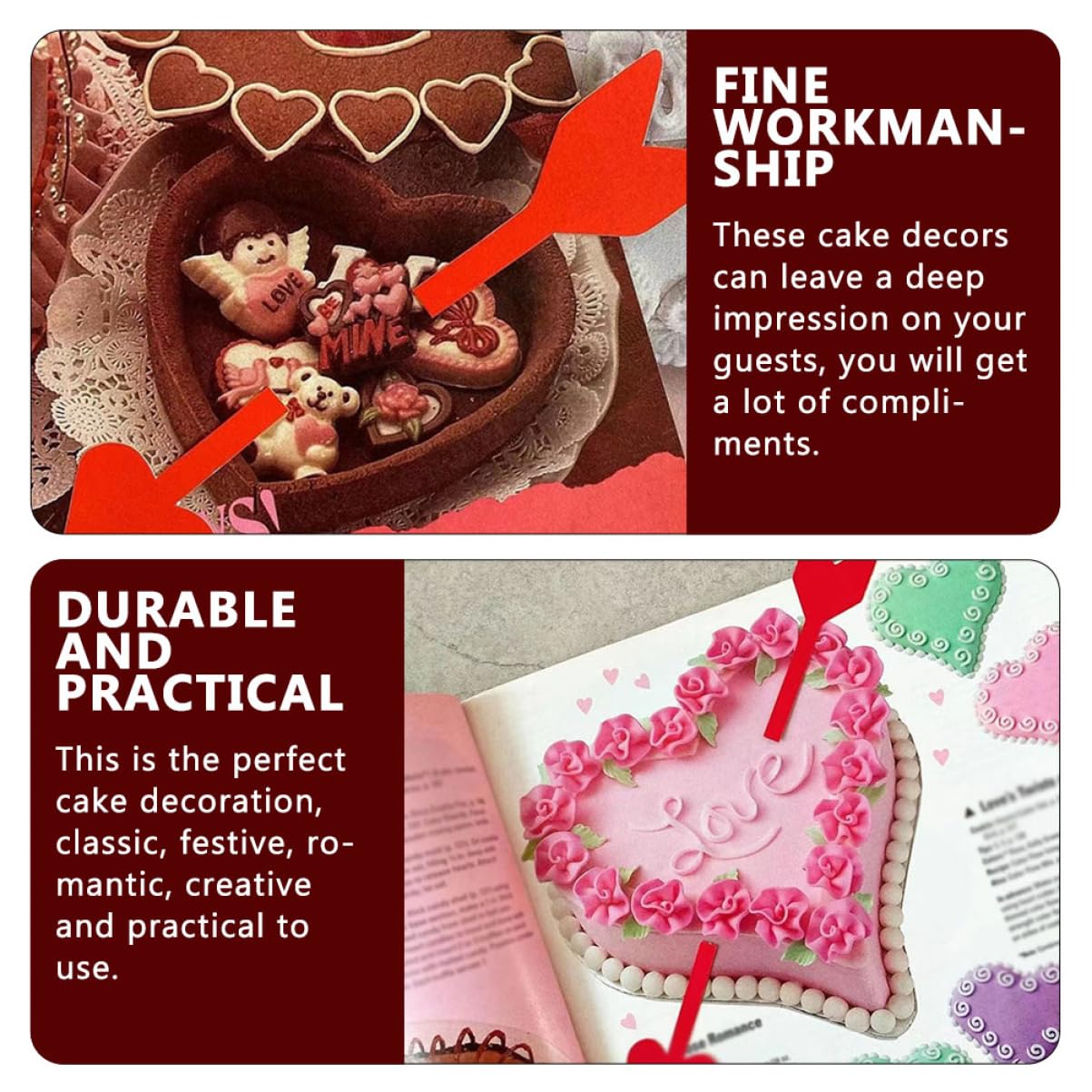 TOYANDONA 4 Set Squisiti Topper Per Cupcake A Forma Di Cuore Decorazioni Per Torte Per Feste Di Compleanno 20 Pezzi * 4