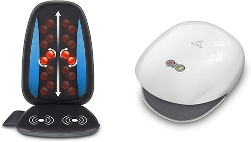 Comfier Paquete de masajeador de mano de masaje de espalda Cojín de asiento de masaje de tejido profundo, almohadilla de silla de masaje para