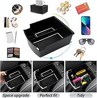 Vista 2 de SKTU para 2018 2019 2020 2021 2022 2023 Hyundai Kona Organizador de inserto de consola central ABS Materiales Negros 2023 Kona OS Bandeja