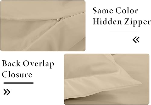 Miniatura 6 de ROYALE LINENS Funda de edredón color arena tamaño Queen Fundas de edredón de 3 piezas Cierre de cremallera 1 funda de edredón Queen de 90 x 90