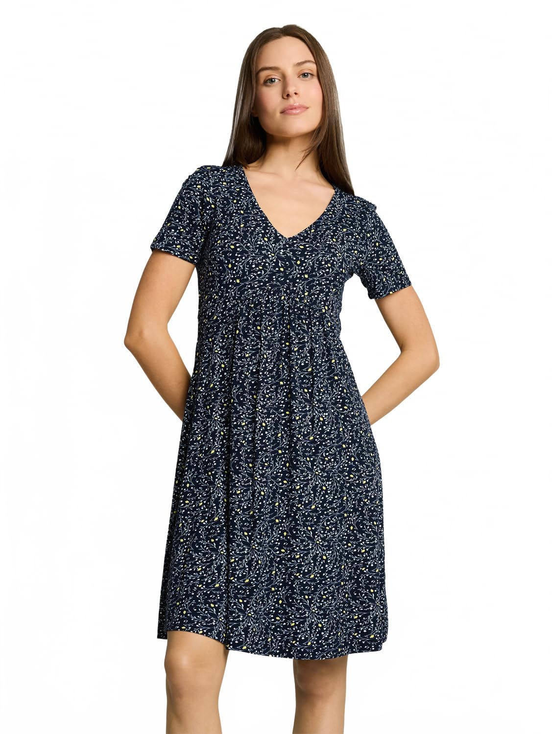 Tom Tailor Damen 1051243 Jerseykleid mit V-Ausschnitt