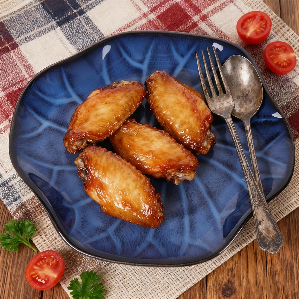 Cuenco decorativo de cerámica azul, plato pequeño de 8.3 pulgadas, cuenco de frutas, plato de caramelos, cuenco para llaves para mesa de entrada, plato de joyería y anillo, plato de porcelana