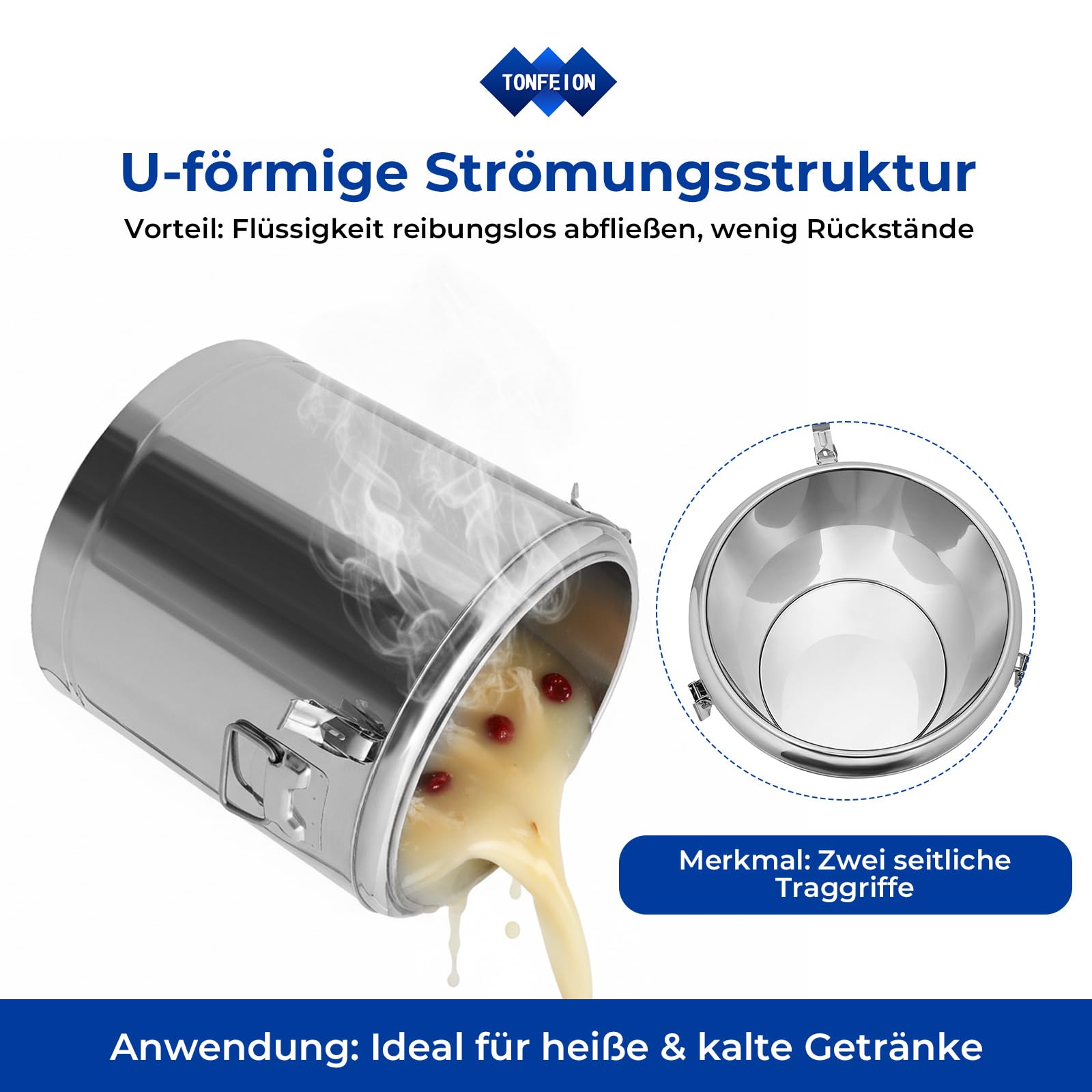 Thermobehälter Edelstahl 40L Thermoschüssel mit Deckel, Gummiring und Spannverschluss, Warmhaltebehälter Thermobox für Essen, Alle Arten Von Partys, Picknicks Im Freien
