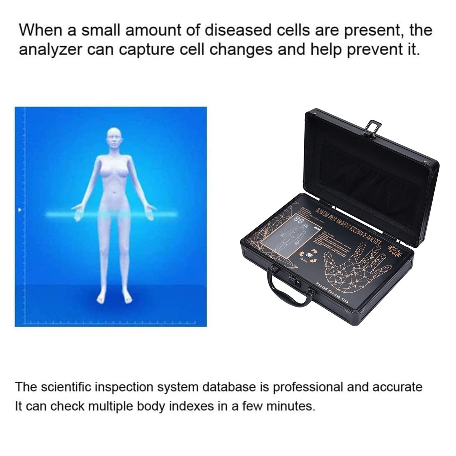 Analizador De Salud Resonancia Magnético Cuántico Portátil, Escáner De Salud De Subsalud Multifuncional con Análisis 3D Dinámico, Apto para Muchos Sistemas Window