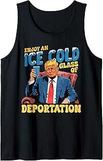 Funny ICE Enjoy An Ice Cold Glass Of Deportation Vintage Tank Top