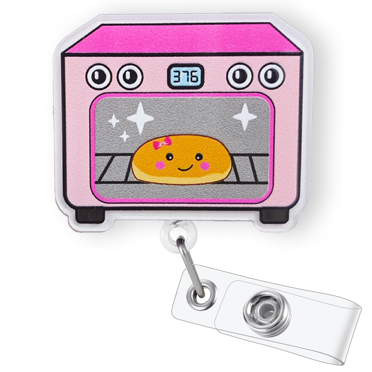 Bun in The Oven Badge Reel Retractable for Labor and Delivery Nurse & Midwife, OB Nurse Badge Reel, Maternity Ward Badge Clip, Cute OB/GYN Badge
