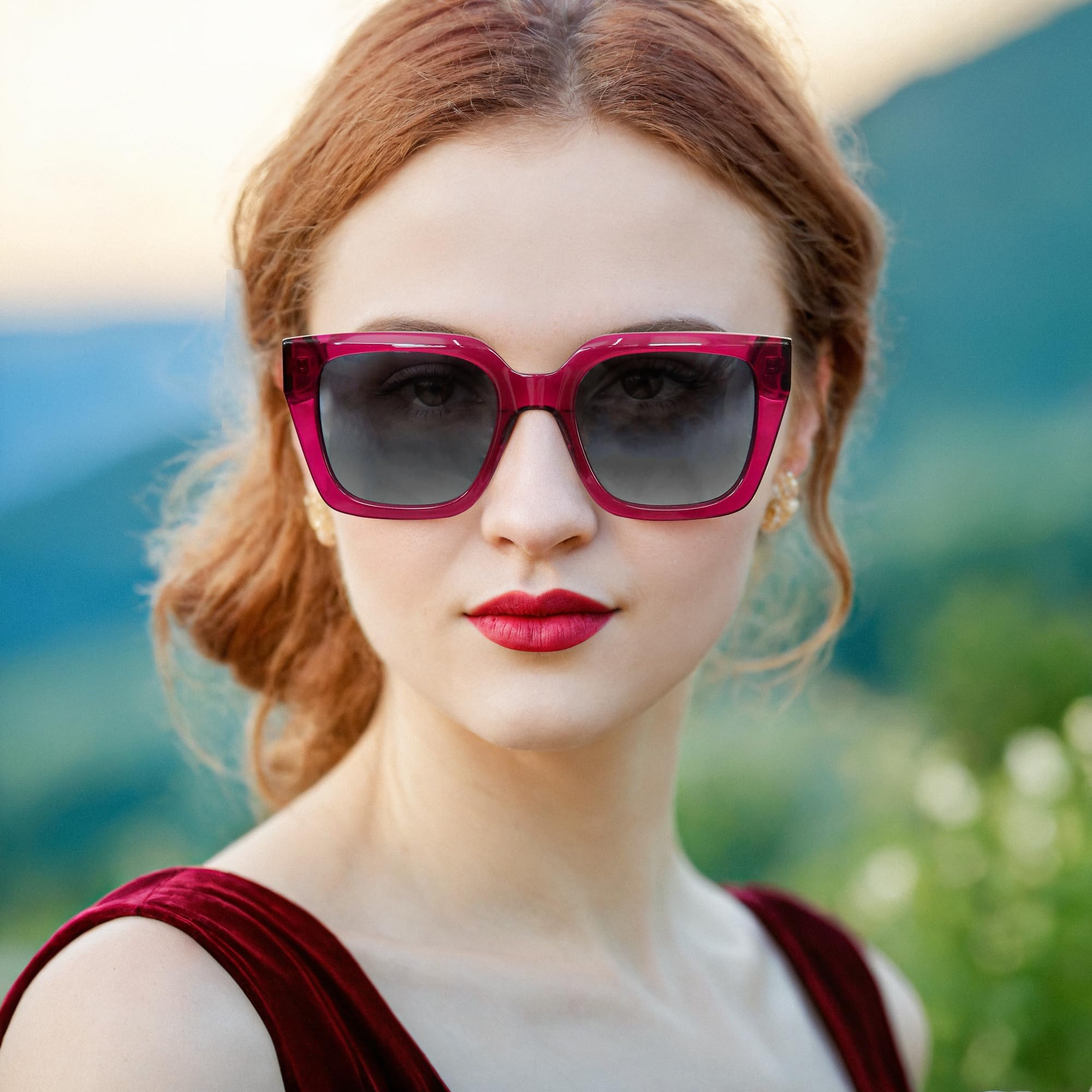 Occhiali da sole UV400 da donna con lenti polarizzate retrò