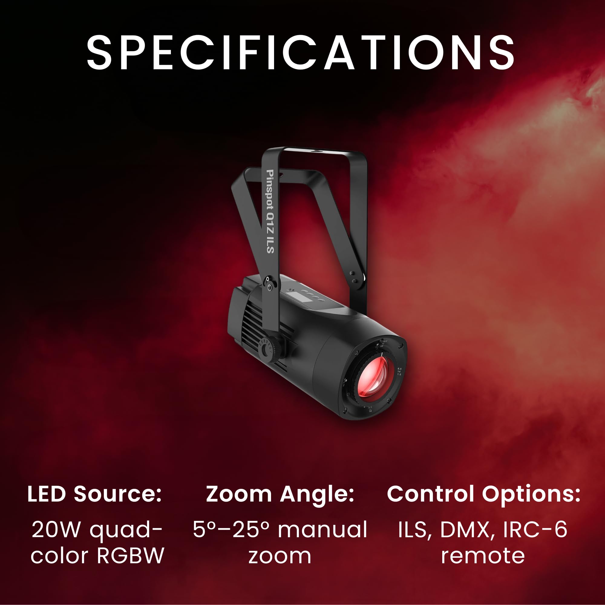 Amazon.com: CHAUVET DJ – PinSpot Q1Z ILS Compact LED Pinspot Light