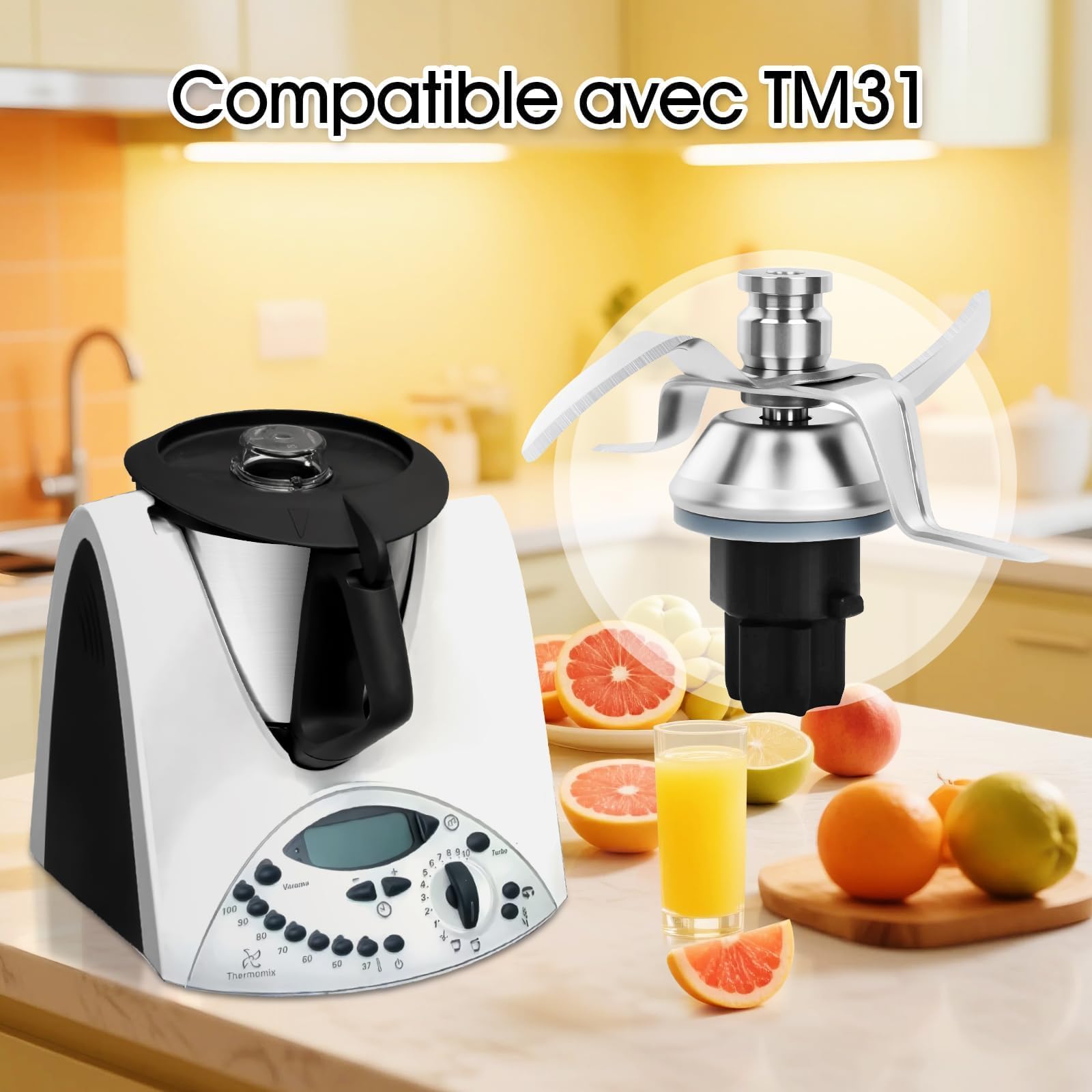 Coltello Lama per Bimby TM31 Vorwerk Thermomix Inox Accessorio di Ricambio Robot Cucina in Acciaio
