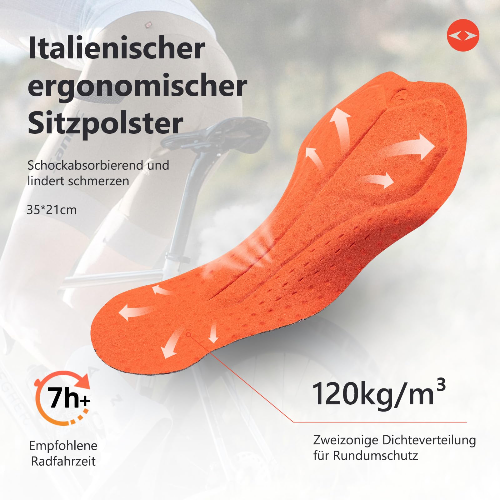 Santic Fahrrad-Trägerhose Herren Fahrradhose Gepolstert Kurze Radlerhose Tights Hohe Elastizität Netzseitentasche Bib Shorts