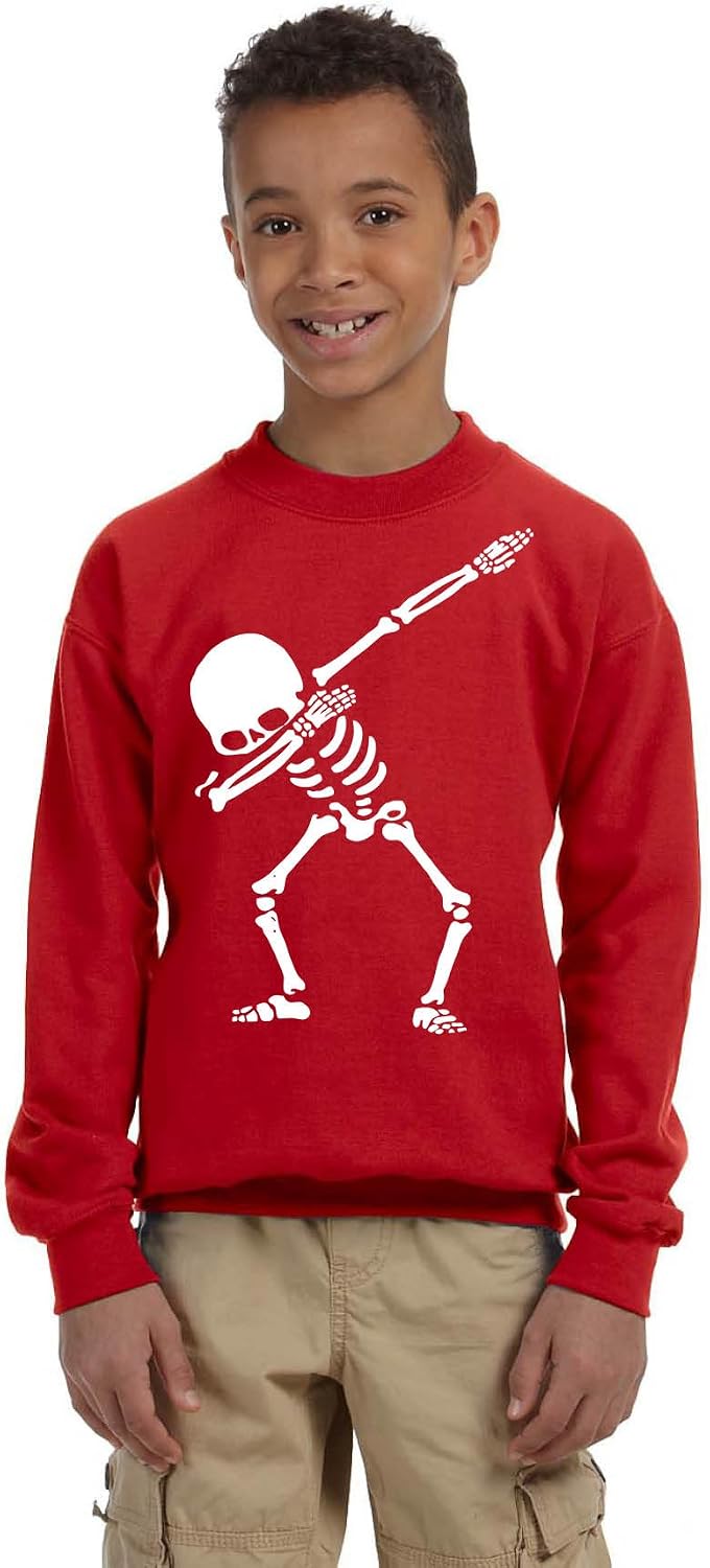 ALLNTRENDS Kids Youth Sweatshirt Dabbing Skeleton Cool Hip Hop Dab Skull Gift
