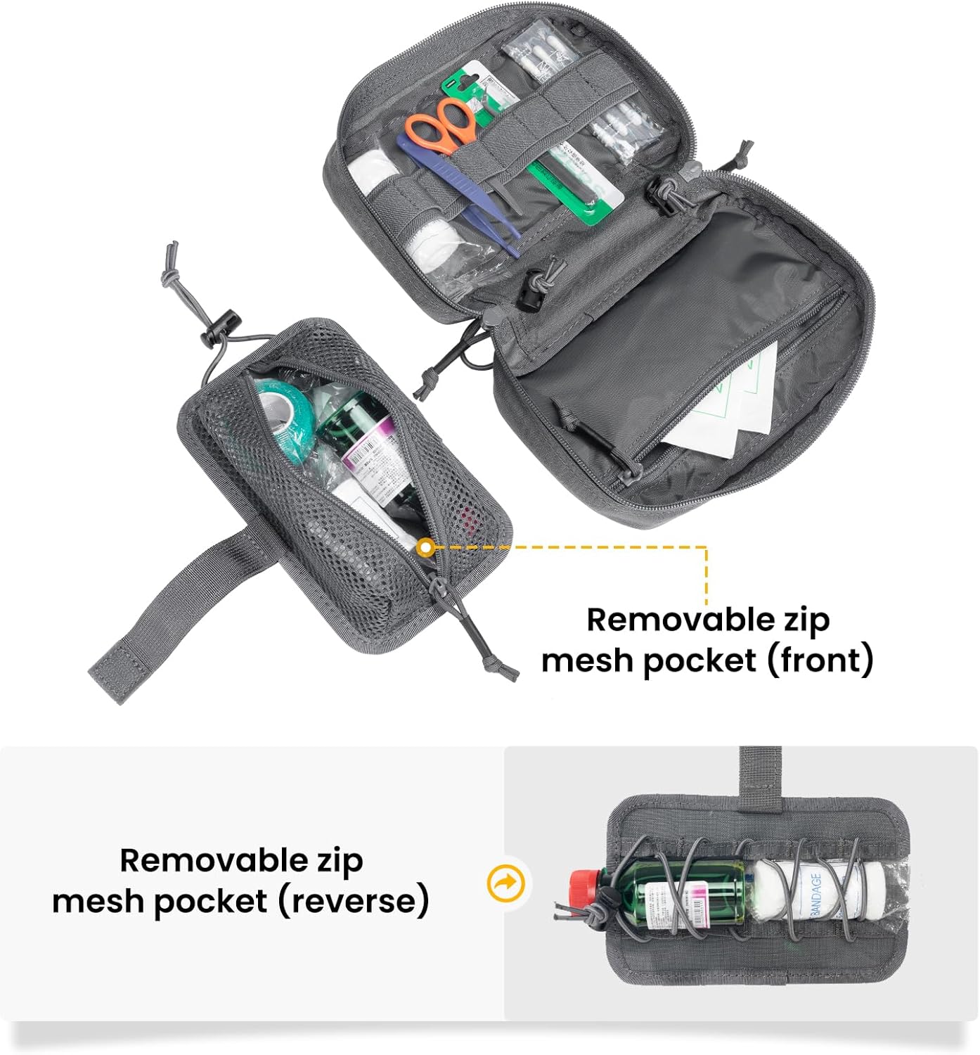 EXCELLENT ELITE SPANKER Tactical First Aid Pouch IFAK Rip Away Molle EMT Pouch Compact Admin Pouch Medical Utility Pouch Emergency Survival Kits for Tactical Vest,Backpack