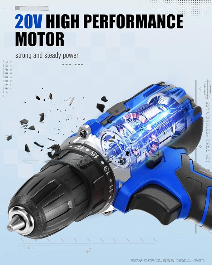 Taladro Atornillador Inalámbrico AVID POWER 20V con Batería y Cargador miniatura 2