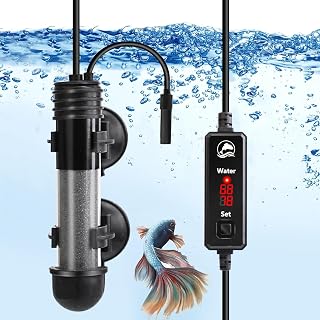Small Aquarium Heater 50W,Fish Tank Heater for 5-10 Gallon,Suitable for Freshwater and Marine Saltwater,Dual Digital Display Controller, Mini Water Heater,for Betta/Turtle Tank