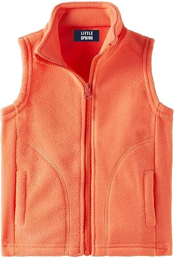 LittleSpring Boys Girls Fleece Vest Sleeveless Jacket Full-Zip Fall Winter Warm Outerwear
