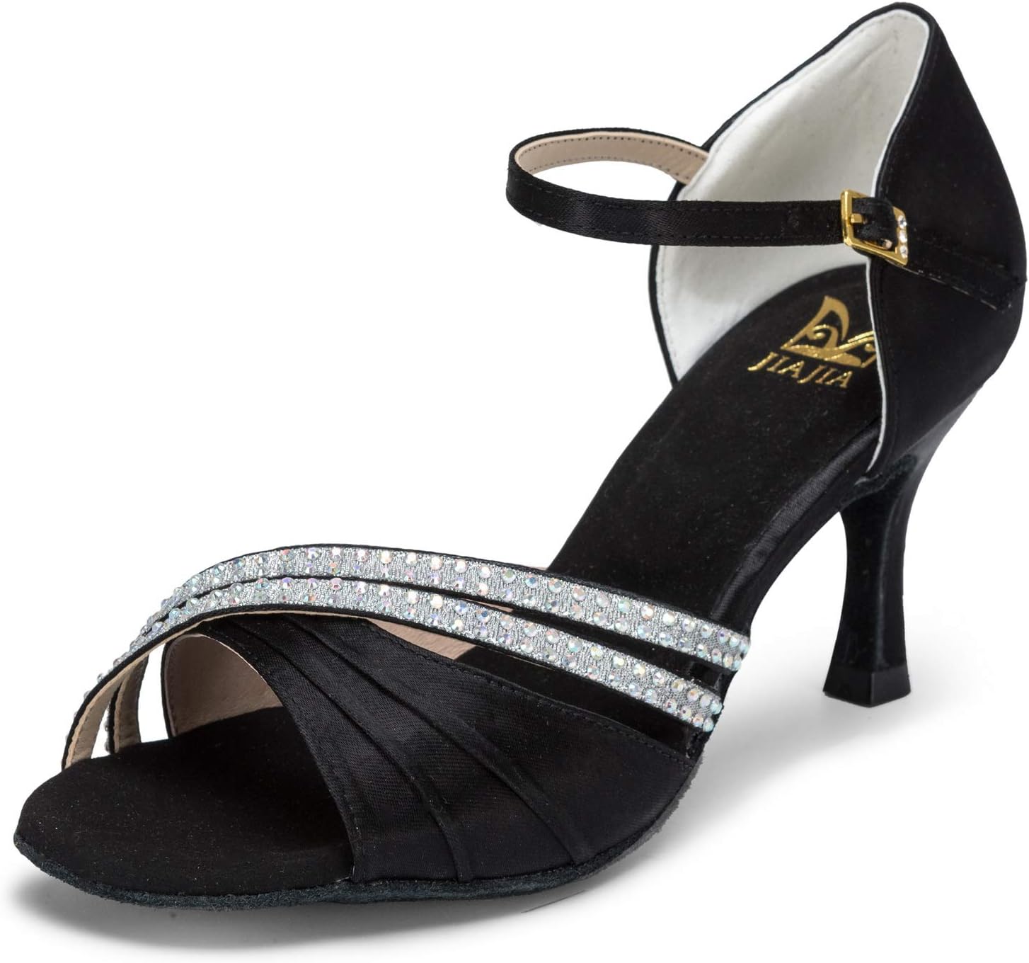 20524 Women's Satin Sandals Flared Heel Latin Salsa Performance Dance Shoes