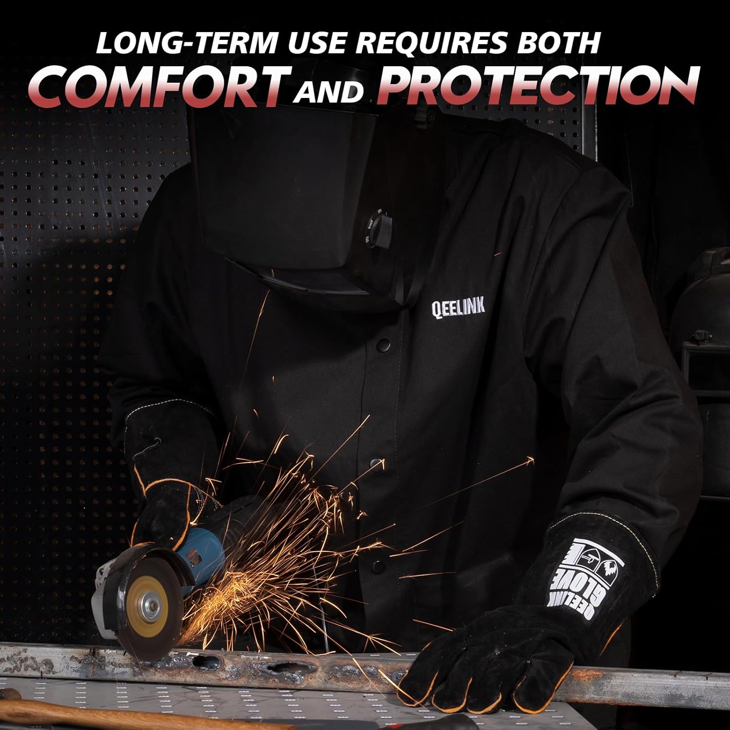 QeeLink Welding Jacket - Premium Flame Resistant (FR) Cotton Welding Clothes - Light Weight Welder Coat for Men & Women - Image 5