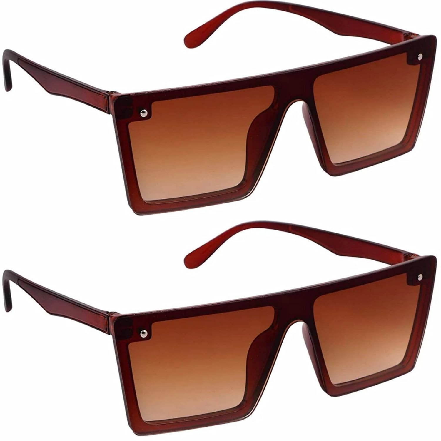 PC Star | Full Rim Square Branded Latest and Stylish Sunglasses | 100% UV Protected | Men & Women | Medium | Brown Frame/B... - Review, Price and Buying Guide