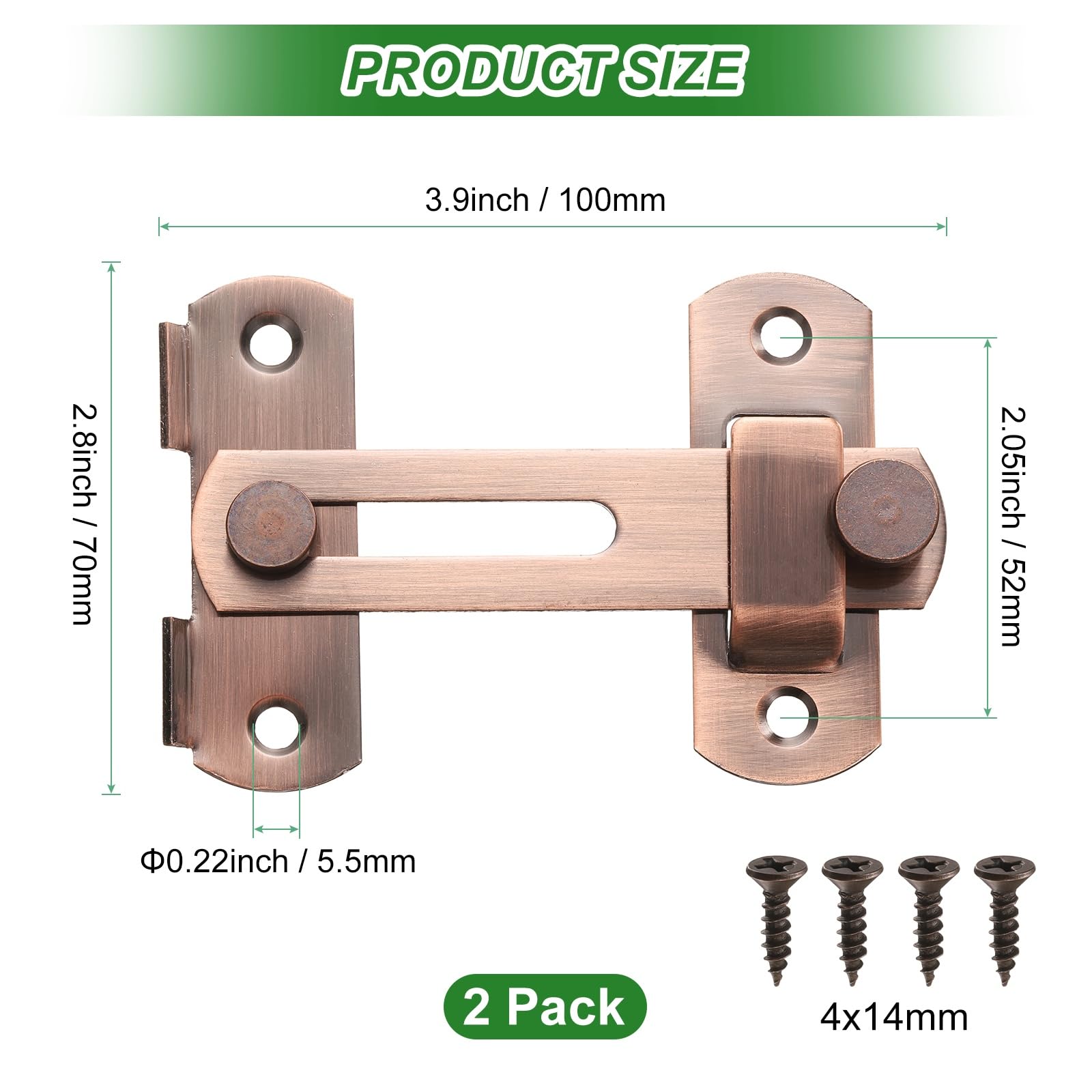 M METERXITY 2-Pack Flip Latch Gate Latch - Image 3