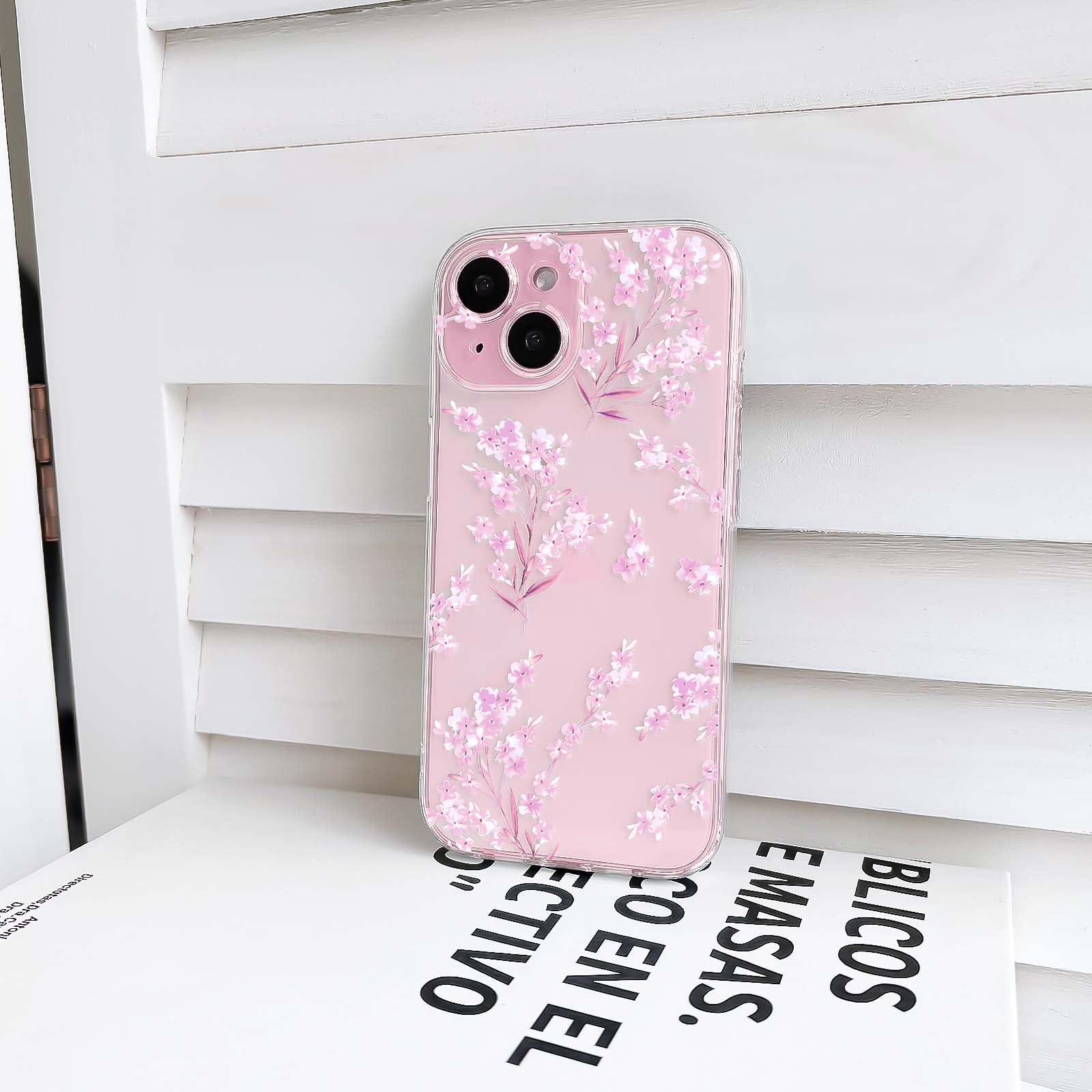 NITITOP Compatibile con iPhone 14 custodia carina per donne ragazze vintage fiore floreale foglie modello trendy slim fit TPU silicone antiurto moda femminile telefono protettivo - viola