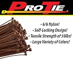 Pro Tie BR11SD100 11.8-Inch Brown Standard Duty Color Cable Tie, Brown Nylon, 100-Pack