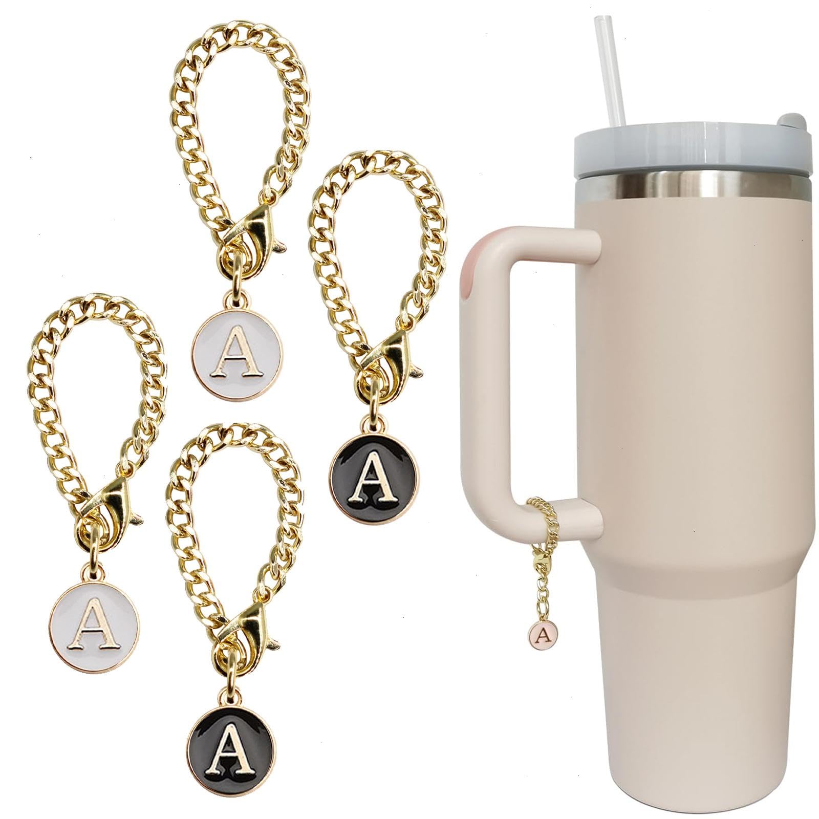 NQEUEPN Catena Decorativa Per Tazze Stanley - Con Ciondoli Lettere, Farfalle E Nappa | Per 40oz - Foto 12