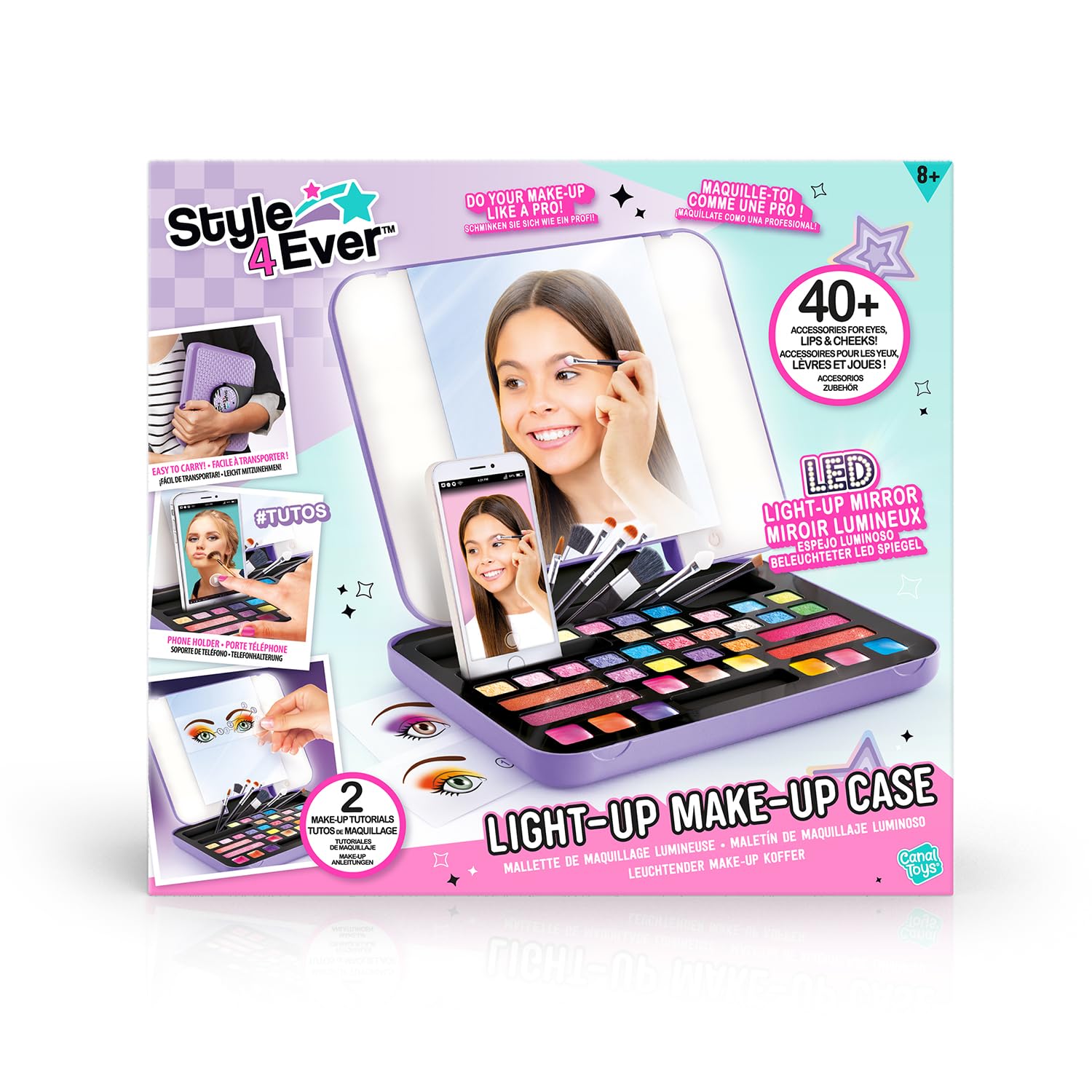 Canal Toys Make Up Style 4 Ever-Mallette Miroir LED Lumineux, Maquillage, pinceaux et Porte-téléphone-dès 8 Ans-OFG 247, Multicolore