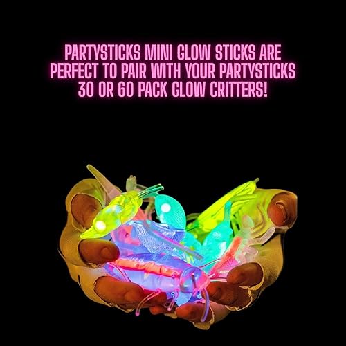 Miniatura 2 de PartySticks Paquete de 200 mini palitos brillantes que brillan en la oscuridad, pequeños, para huevos de Pascua, 5 colores, palos de luz de neón,