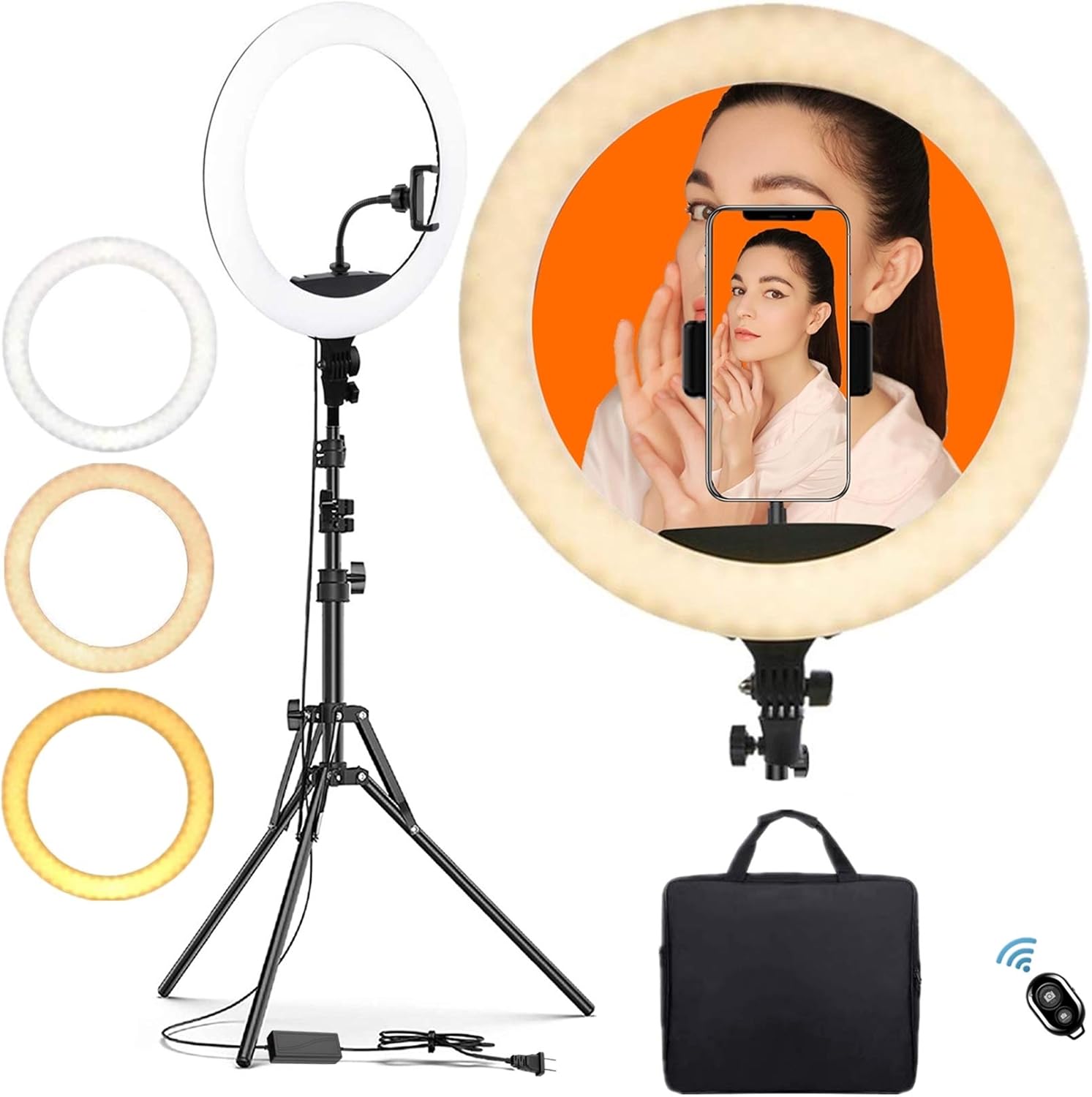 Authеntіс Crаzу Dеаlѕ KEAYEO 18" LED Ring Light Circle Light with Tripod Stand and Phone Holder, 416 LEDs 65W 3200K-5600K Color Temperature for TikTok Video, Makeup, YouTube, Online Meeting, with Carry Bag(Upgraded) Authеntіс Crаzу Dеаlѕ KEAYEO 18" LED Ring Light Circle Light with Tripod Stand and Phone Holder, 416 LEDs 65W 3200K-5600K Color Temperature for TikTok Video, Makeup, YouTube, Online Meeting, with Carry Bag(Upgraded)