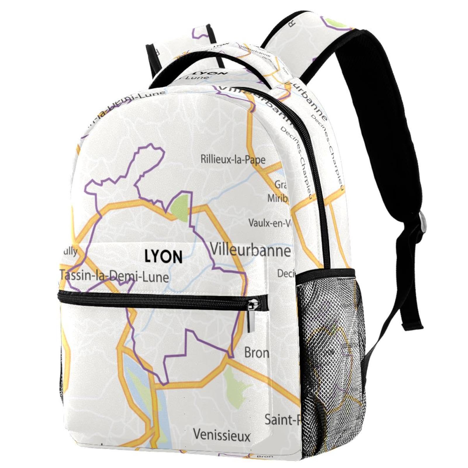 Sac à dos d'école Lyon multicolore 29.4x20x40cm pour ado et voyage décontracté - 7