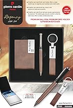 Pierre Cardin Regency Gift Set | Premium Twist Mechanism Ball Pen, Card Holder & Key Chain | Ideal for Festive & Corporate Gifting | Brown Body