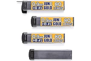 June Gold 0.9mm Mechanical Pencil Lead Refills with Durable Break-Resistant Graphite
