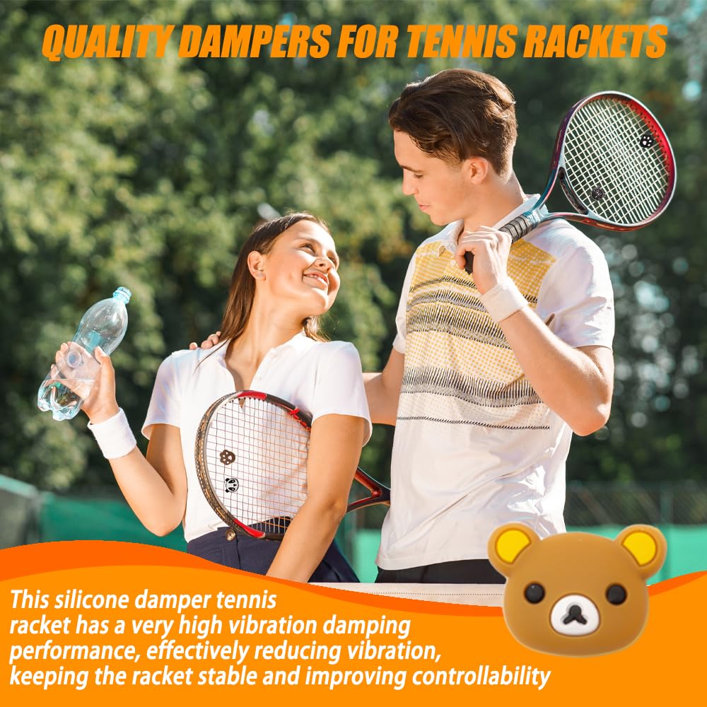 16 Pezzi Antivibrazione Tennis Bambini Ammortizzatori Racchetta Silicone Badminton Motivo Animali