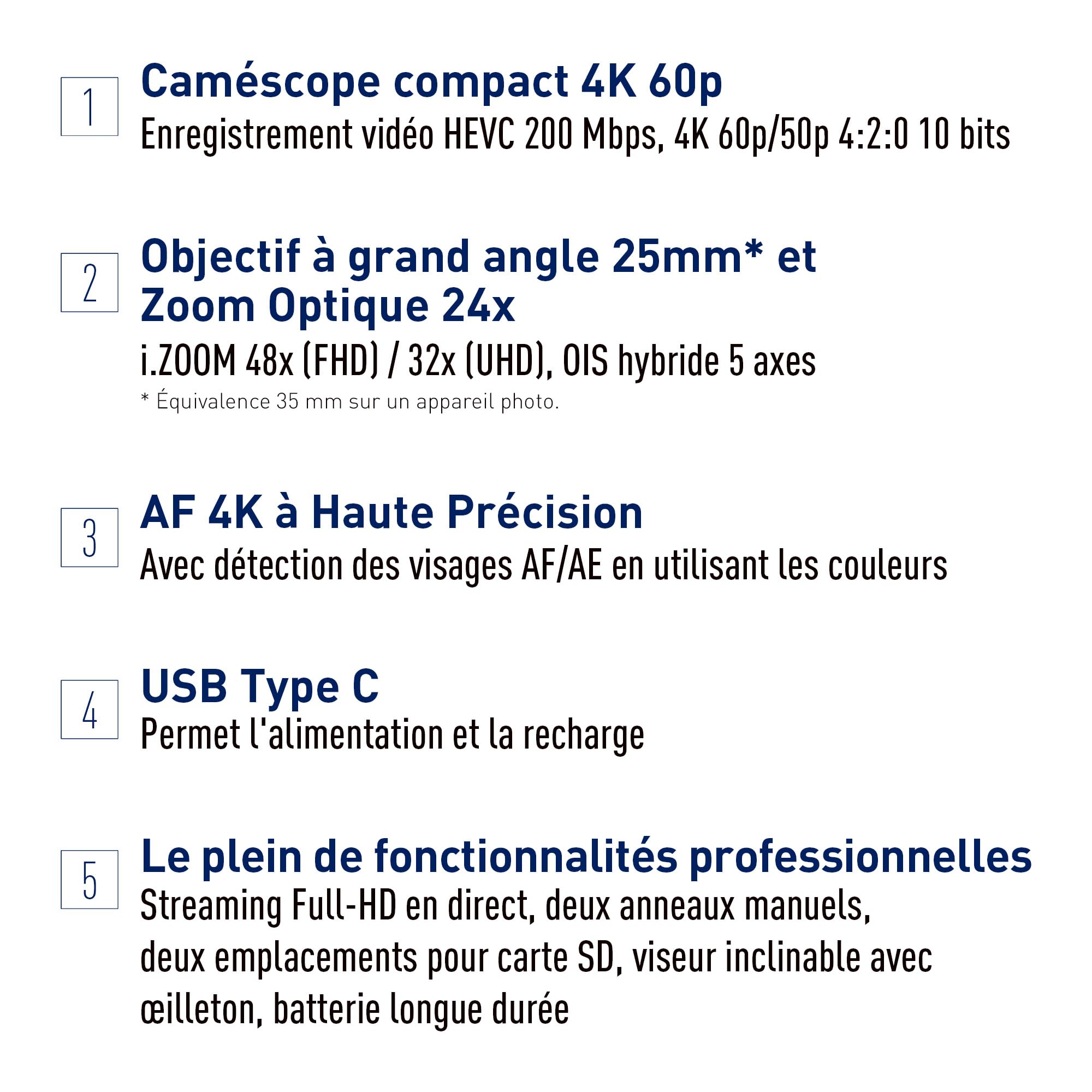 Panasonic X1600 | Caméscope Semi-Pro 4K (Qualité vidéo 4K 60p 10bit Interne, Zoom Optique 24x, Grand Angle 25mm, Stabilisé, Viseur inclinable, Ecran Tactile orientable, Live Streaming, USB-C) Noir