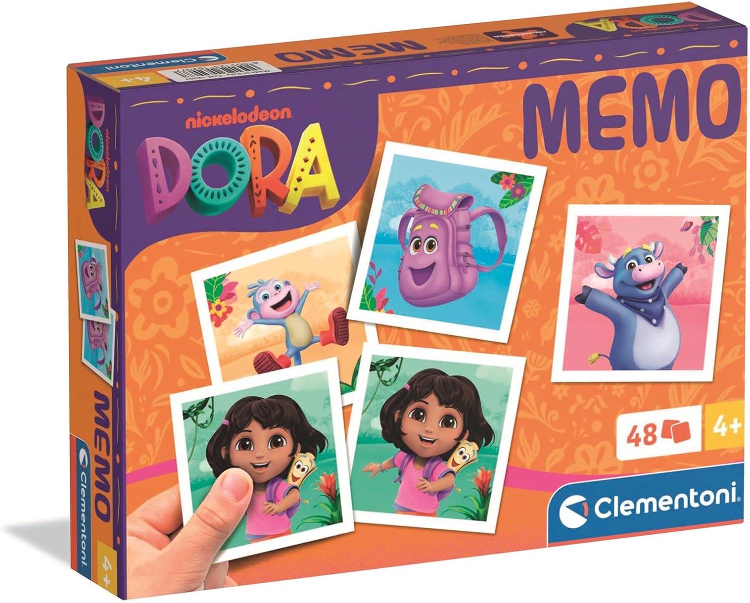 Clementoni Memo Pocket Dora The Explorer 2025 Memory Game with 48 Colourful Tiles for Kids
