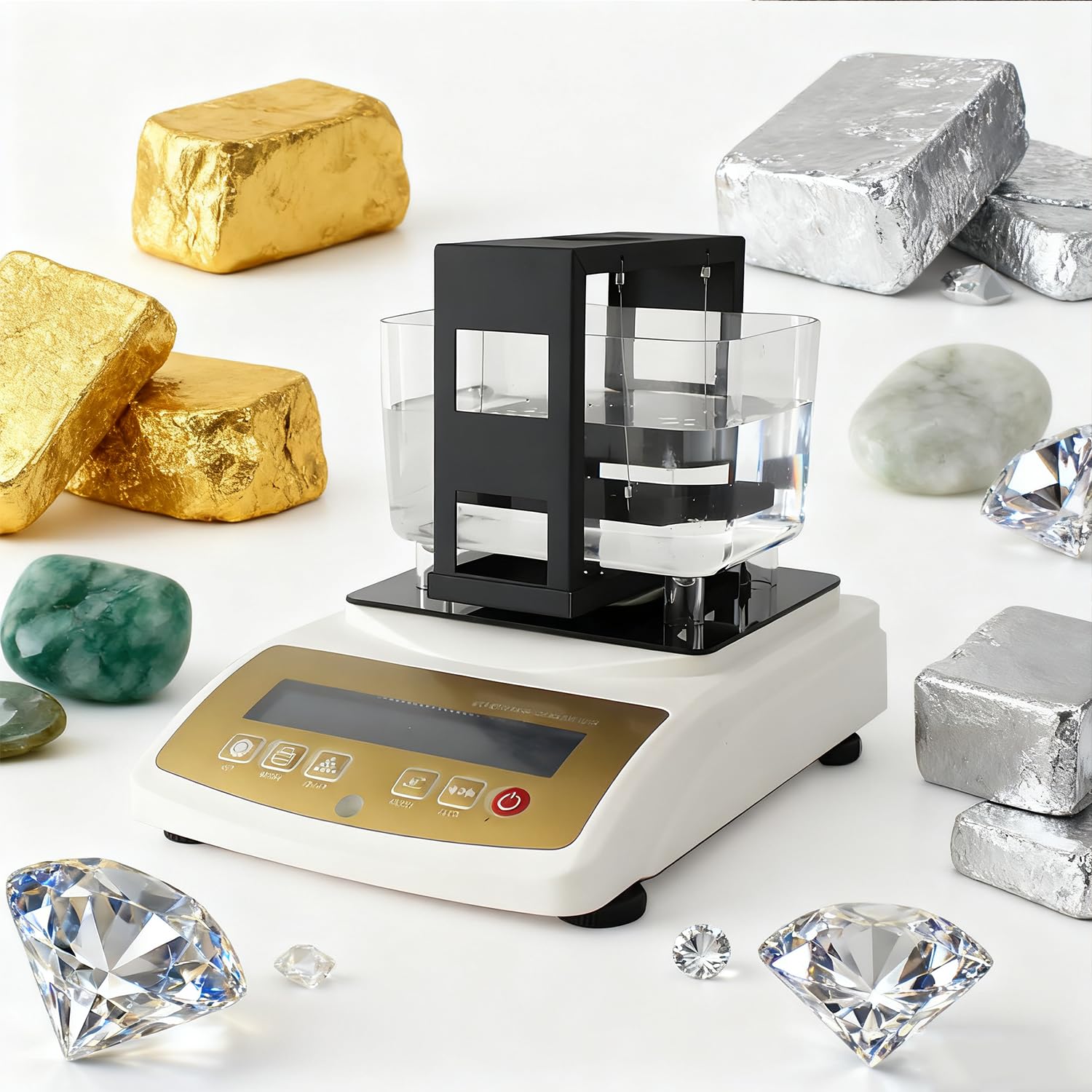 Goldreinheits-Analysegerät, Edelmetall-Analysegerät, Multimetall-Goldtester mit Dichte- und Reinheitsanzeige. Tragbar, für Gold/Silber/Platin/Palladium und Weißgold XF-2203K